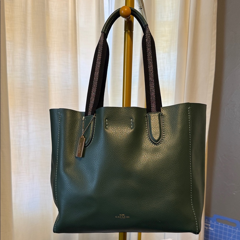 Coach Green Leather Derby Tote - Picture 2 of 10